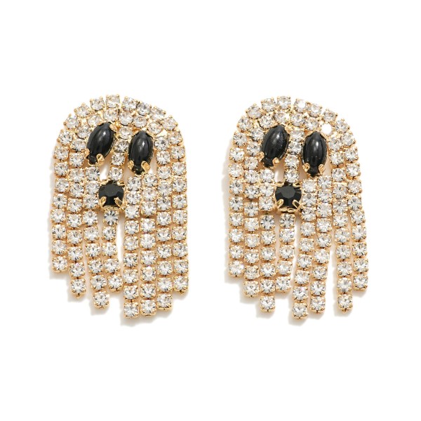 Wholesale rhinestone Ghost Tassel Post Drop Earrings L
