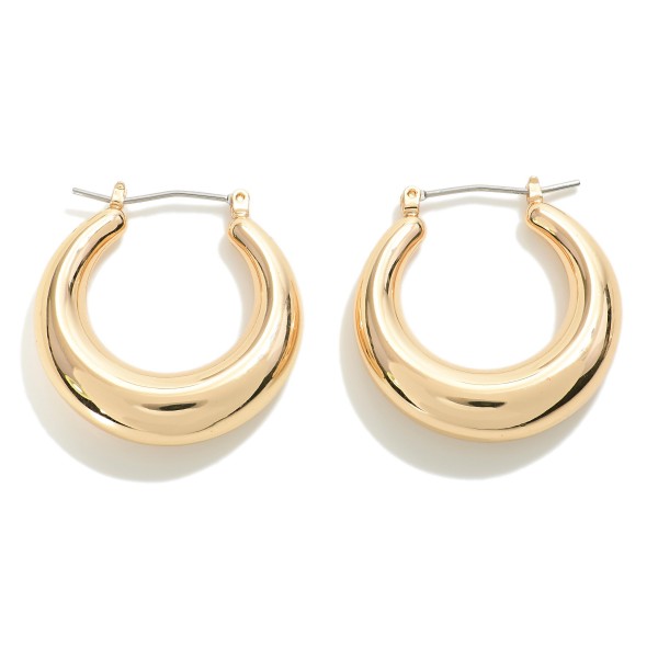 Wholesale tapered Hollow Brass Hoop Earring Genuine Hypoallergenic Brass mm L