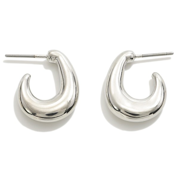 Wholesale simple Metal Curl Huggie Hoop Earrings D