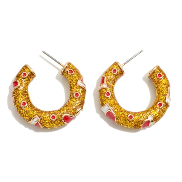 Wholesale candy Cane Drop Hoop Earrings L