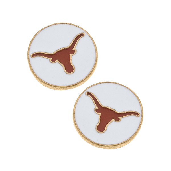 Wholesale nCAA Officially Licensed Enamel Disc Stud Earrings Canvas NCAA Officia