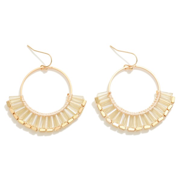 Wholesale gold Glass Beaded Circle Drop Earrings L