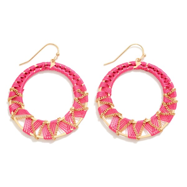 Wholesale circular Chain Twine Wrapped Drop Earring L