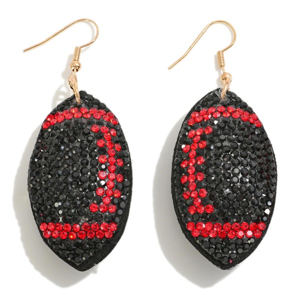 Wholesale rhinestone Studded Puffer Football Drop Earrings L