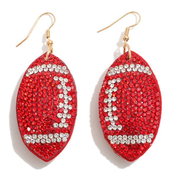 Wholesale rhinestone Studded Puffer Football Drop Earrings L