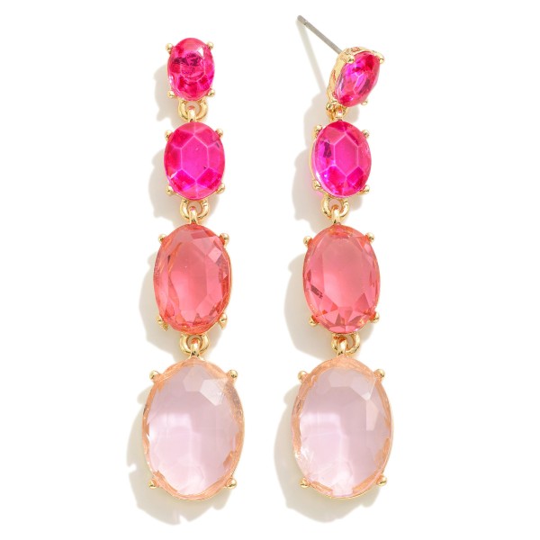 Wholesale faceted Oval Glass Crystal Drop Earrings L