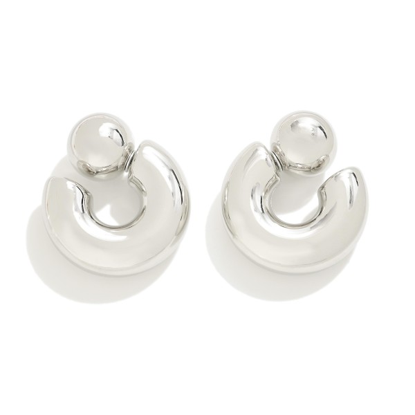 Wholesale smooth Metal Huggie Hoop Circular Earring Jacket Detail L