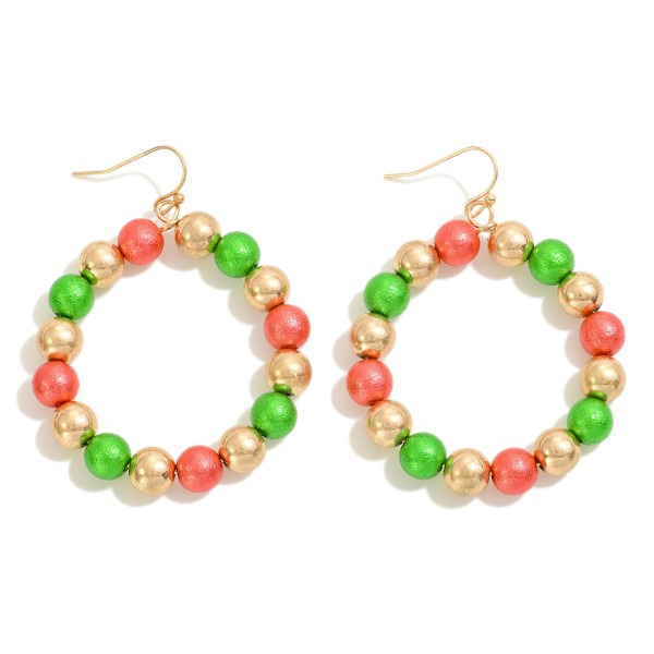 Beaded Circular Drop Earring With Textured Accent Bead

- Approximately 2.25" L