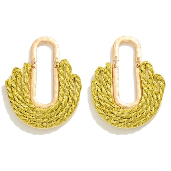 Wholesale hammered Drop Earring Braided Cord Details L