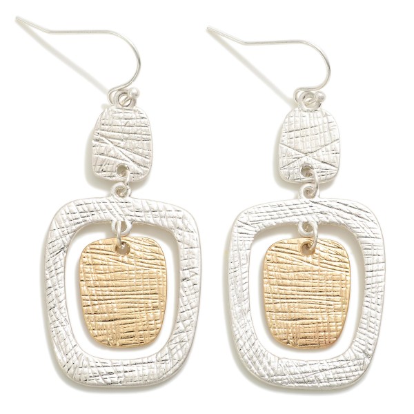 Wholesale simple Textured Nesting Geometric Drop Earring L