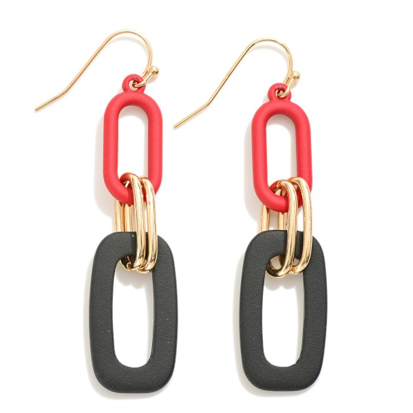 Coated Waterfall Chain Link Drop Earrings

- Approximately 2.5" L