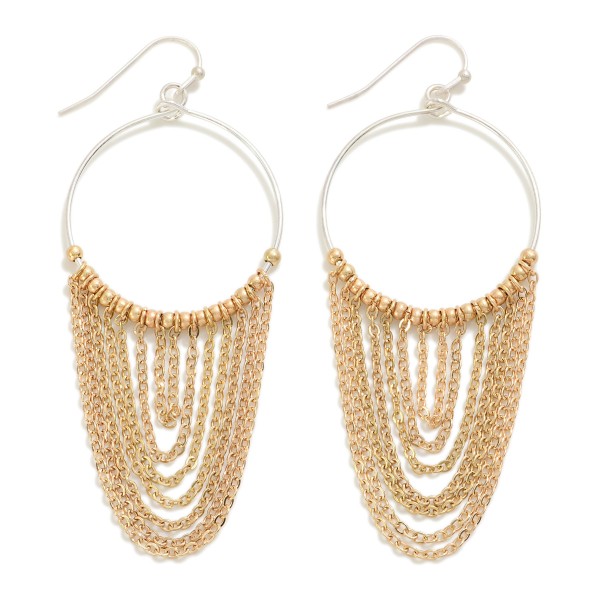 Wholesale circular Drop Earring Chain Link Tassel Detail L