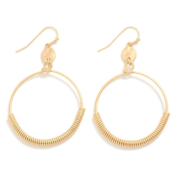 Dainty Circular Drop Earring With Coil Detail

- Approximately 2.25" L