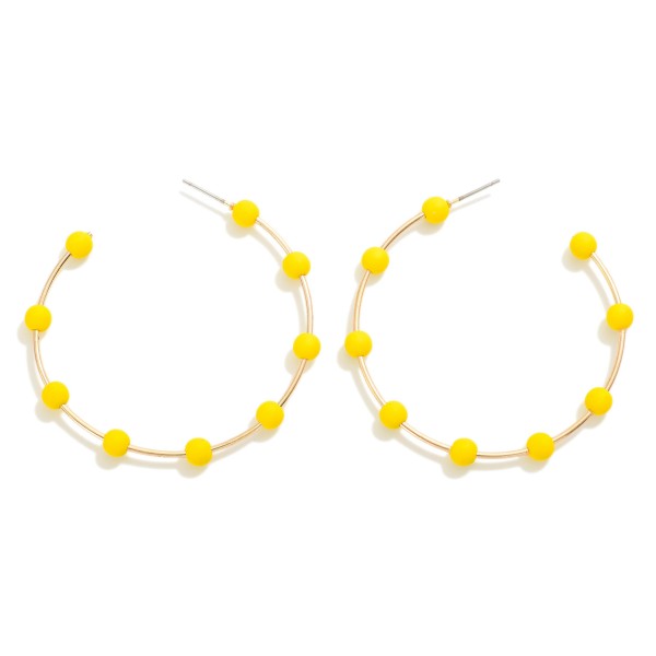 Wholesale bead Drop Hoop Earrings L