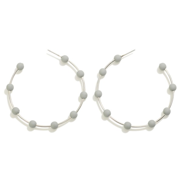 Wholesale bead Drop Hoop Earrings L