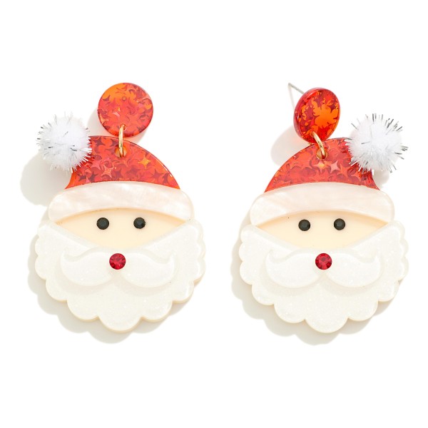 Acrylic Glitter Santa Drop Earring

- Approximately 2.5"L