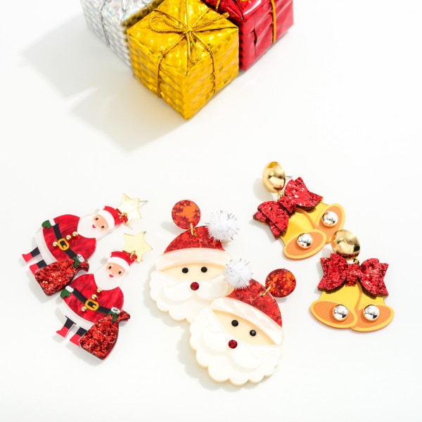 Acrylic Glitter Santa Drop Earring

- Approximately 2.5"L