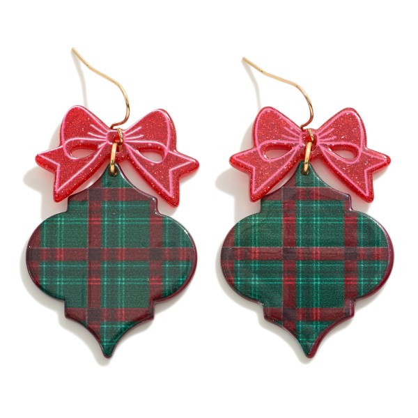 Wholesale christmas Plaid Resin Drop Earring L
