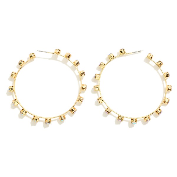 Wholesale basic Metal Wire Hoop Earrings Rhinestone Details D