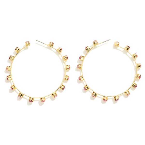 Wholesale basic Metal Wire Hoop Earrings Rhinestone Details D