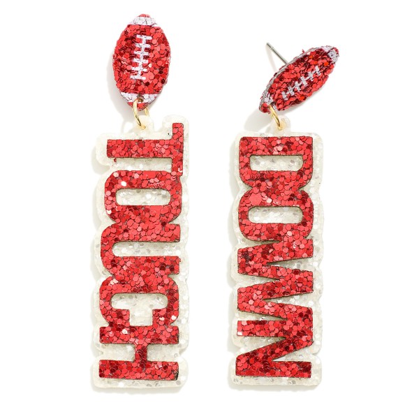 Wholesale touch Down Glitter Football Drop Earrings L