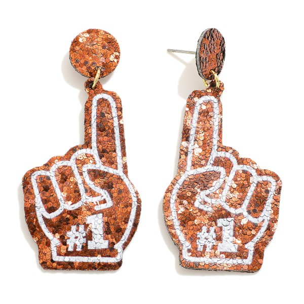 Wholesale glitter Foam Finger Drop Earrings L