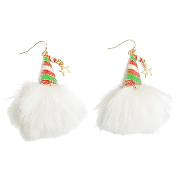 Wholesale christmas Gnome Pom Drop Earring Zinc Alloy Lead Nickel Free L