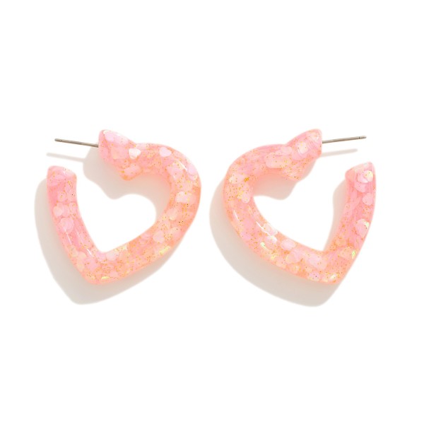 Wholesale glitter Resin Hoop Earrings L Hypoallergenic Titanium Post