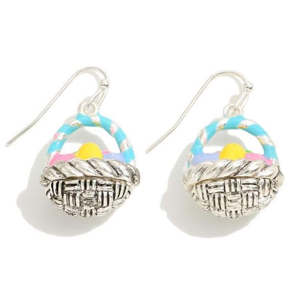 Wholesale metal Easter Egg Basket Drop Earrings L