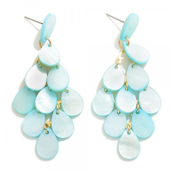 Wholesale pearlescent Disc Chandelier Drop Earring L