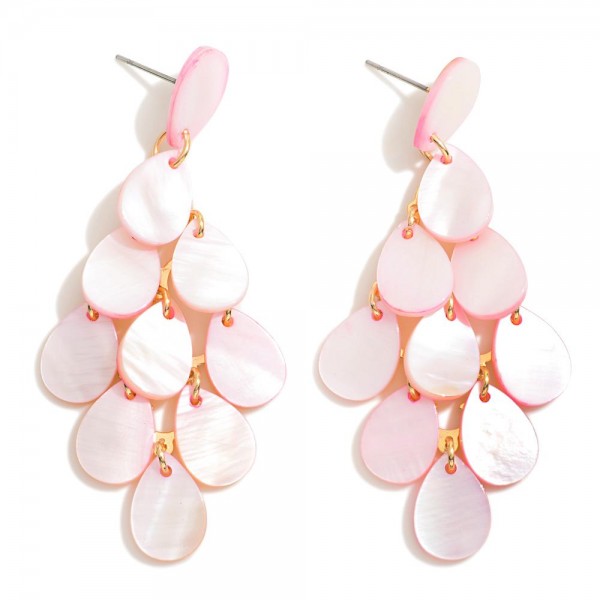 Wholesale pearlescent Disc Chandelier Drop Earring L
