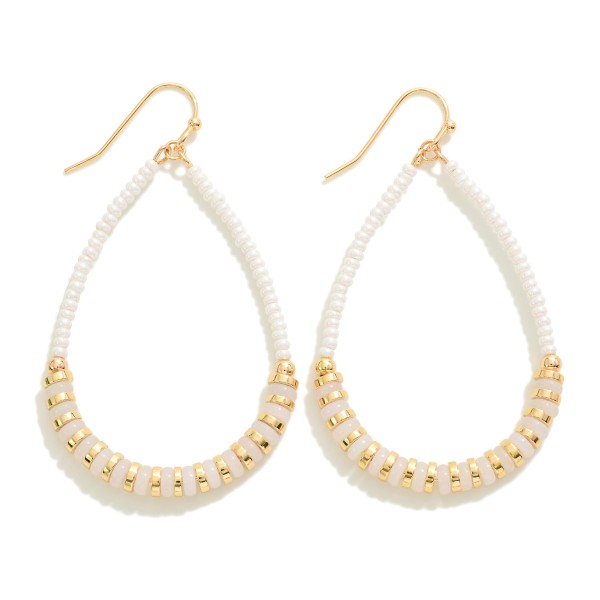 Wholesale monochromatic Beaded Teardrop Drop Earrings L