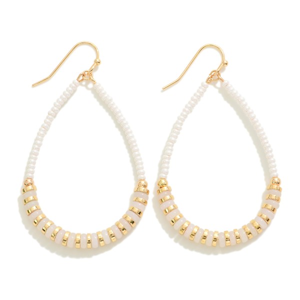 Monochromatic Beaded Teardrop Drop Earrings

- Approximately 2.25" L