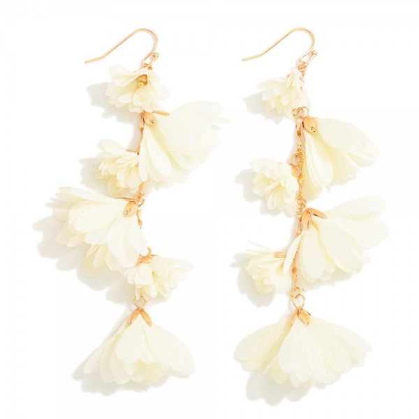 Wholesale metal Chain Link Drop Earring Lace Flower Detail L