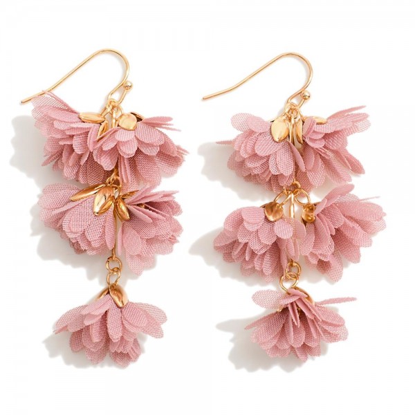 Wholesale metal Link Drop Earrings Lace Flowers L