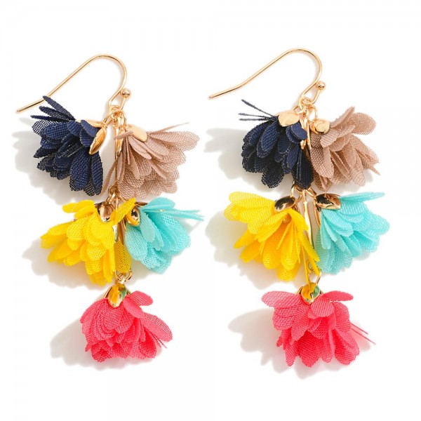 Wholesale metal Link Drop Earrings Lace Flowers L