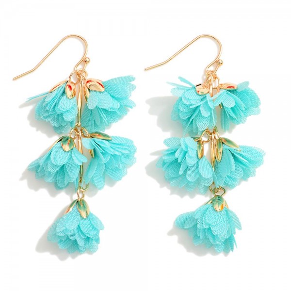 Wholesale metal Link Drop Earrings Lace Flowers L