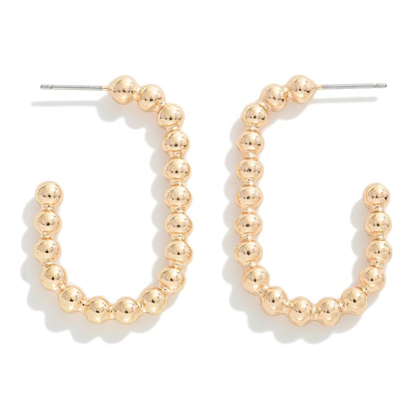 Wholesale fuzed Metal Bead Stretched Hoop Earrings L