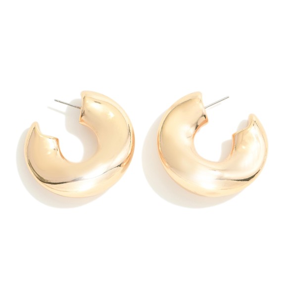 Wholesale chunky Dimpled Metal Hoop Earrings D