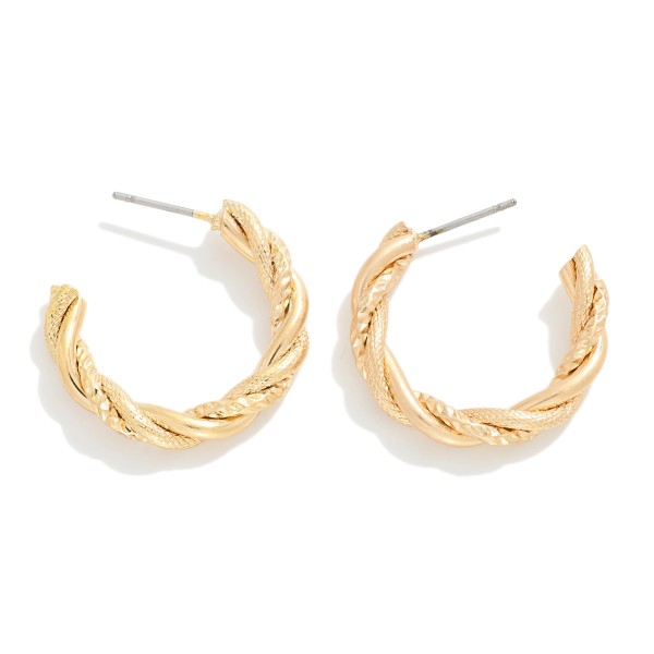 Wholesale triple Strand Twisted Metal Drop Hoop Earring L