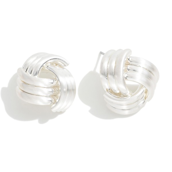 Wholesale metal Basket Weave Cluster Post Drop Earrings L