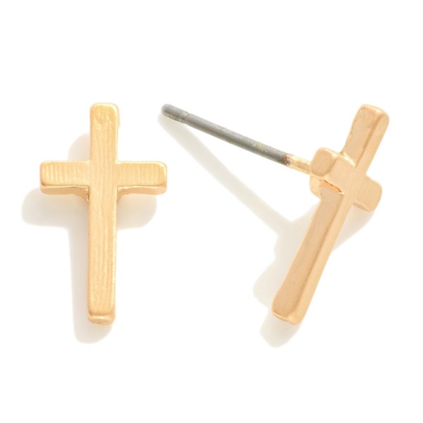 Dainty Metal Cross Stud Earrings

- Approximately .5" L