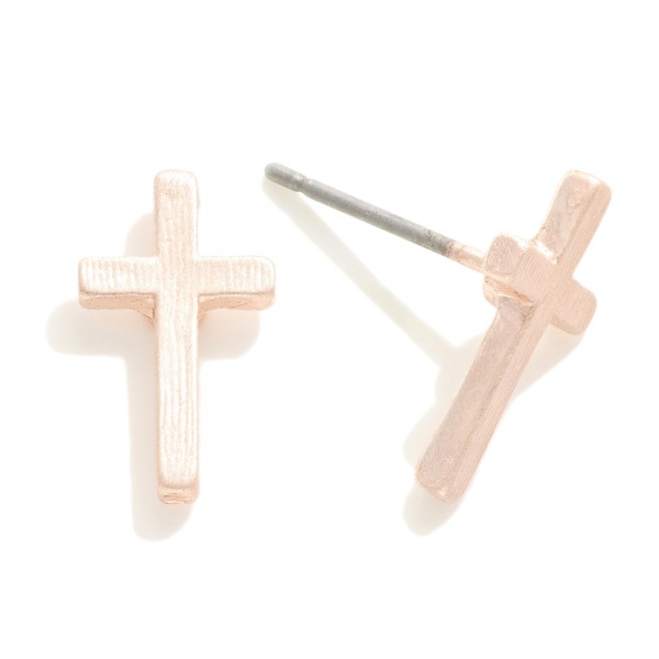 Dainty Metal Cross Stud Earrings

- Approximately .5" L