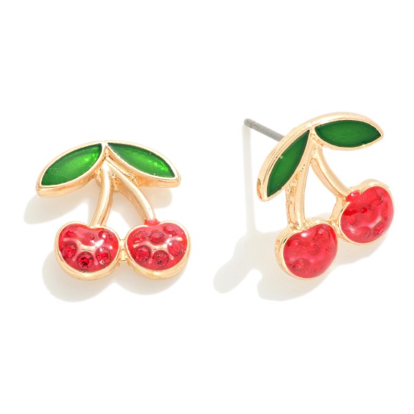 Wholesale rhinestone Cherry Stud Earrings L