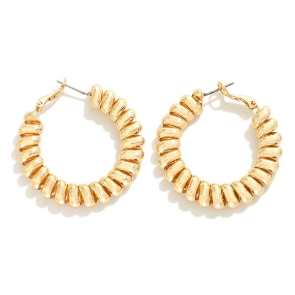 Wholesale metal Pressed Spiral Hoop Earrings D