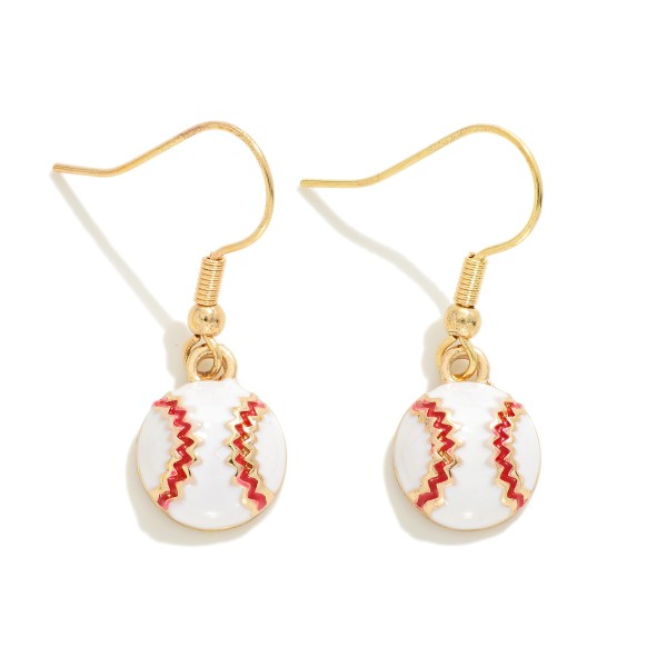 Enamel Sports Ball Drop Earrings

- Approximately 1" L