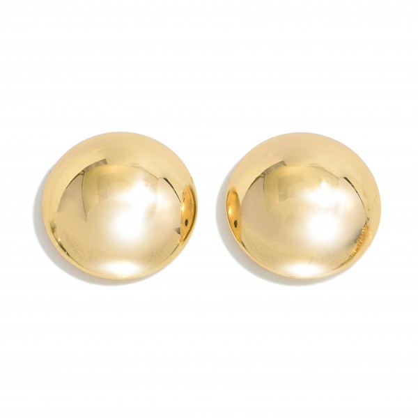 Metal Tone Oversized Stud Earrings

- Approximately 1" D