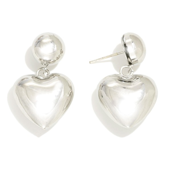 Wholesale metal Puffy Heart Drop Earrings L