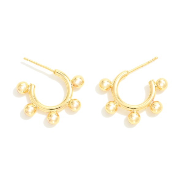 Wholesale gold Dipped Metal Stud Huggie Hoop Earrings Brass Base Hypoallergenic