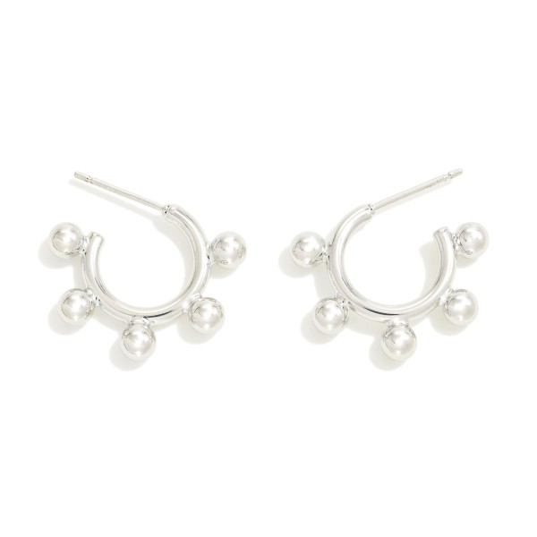 Wholesale gold Dipped Metal Stud Huggie Hoop Earrings Brass Base Hypoallergenic